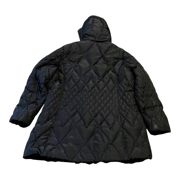 Eddie Bauer Womens Size XXL Black Down Puffer Parka Winter Jacket Coat Diamond - Picture 2 of 6